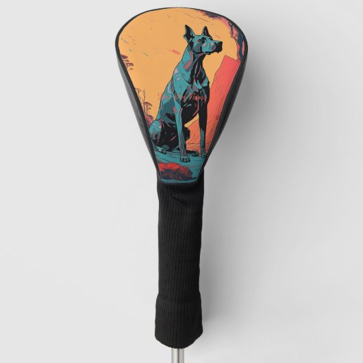Great Dane Dog 004 - Bruno Pokopen Golf Headcover (Vorderseite)
