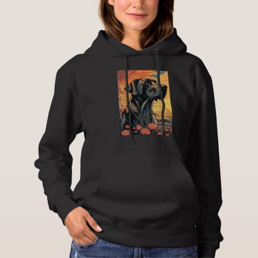 Great Dane Dog Aesthetic Japanese Ukiyo e 3 Hoodie (Vorderseite)