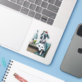 Great Dane Dog Aufkleber (Laptop mit iPhone)