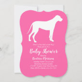 Great Dane Dog Baby Dusche Pink Girl Einladung (Vorderseite)