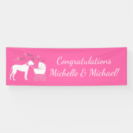 Great Dane Dog Baby Dusche Puppy Pink Girl Banner