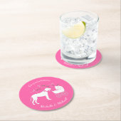 Great Dane Dog Baby Dusche Puppy Pink Girl Runder Pappuntersetzer (Vor Ort)