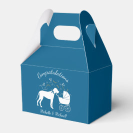 Great Dane Dog Baby Shower Welpe Blue Boy Geschenkschachtel