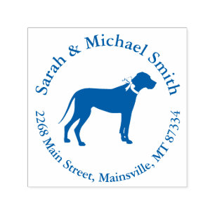 Great Dane Dog Baby Shower Welpe Blue Boy Permastempel