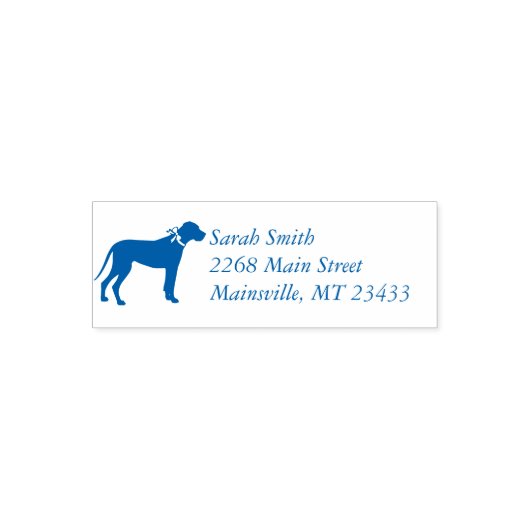 Great Dane Dog Baby Shower Welpe Blue Boy Permastempel (Design)