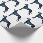 Great Dane Dog Black Watercolor Silhouette Geschenkpapier (Ecke)