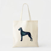 Great Dane Dog Black Watercolor Silhouette Tragetasche (Vorne)