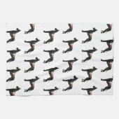 Great Dane Dog Breed Boho Floral Silhouette C Geschirrtuch (Horizontal)