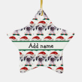 Great Dane Dog Breen Weihnachtsstars Keramik Ornament (Hinten)