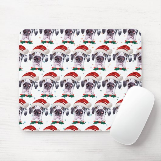 Great Dane Dog Breen Weihnachtsstars Mousepad (Mit Mouse)