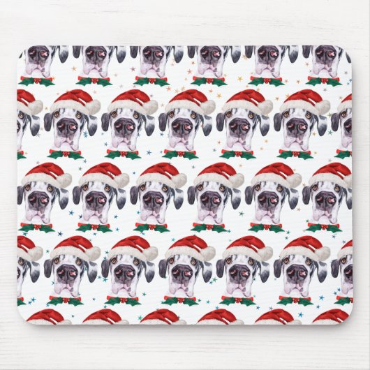 Great Dane Dog Breen Weihnachtsstars Mousepad (Vorne)