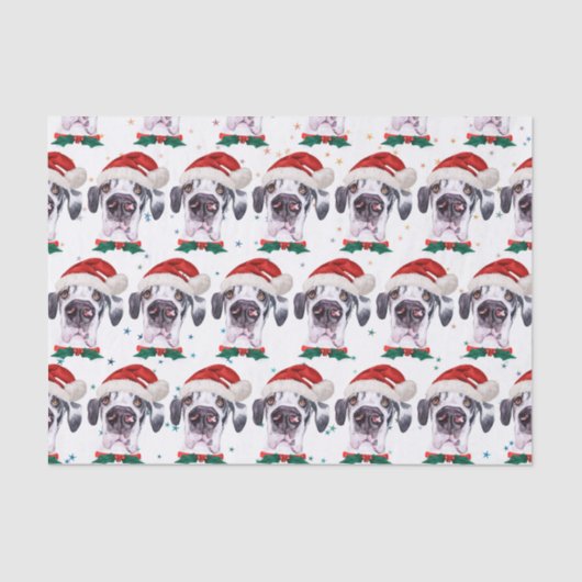 Great Dane Dog Breen Weihnachtsstars Seidenpapier (Vorderseite)