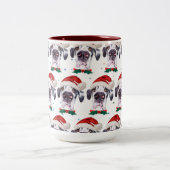 Great Dane Dog Breen Weihnachtsstars Zweifarbige Tasse (Mittel)