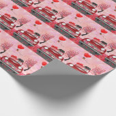 Great Dane Dog Car mit Herz Valentins Geschenkpapier (Ecke)