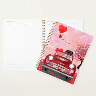 Great Dane Dog Car mit Herz Valentins Planer