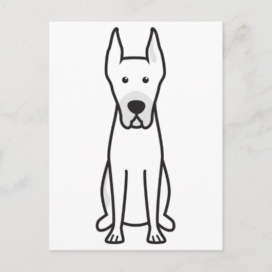 Great Dane Dog Cartoon Postkarte (Vorderseite)