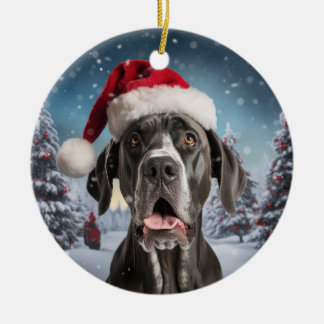 Great Dane Dog Christmas Keepake Keramik Ornament