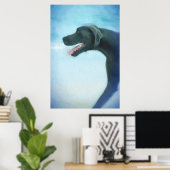 Great Dane Dog DOG BEACH Poster (Heimbüro)