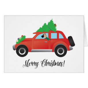 Great Dane Dog Driving Car - Baum oben