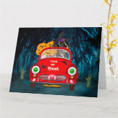 Great Dane Dog Driving Car Beängstigend Halloween Karte (Gelbe Blume)