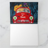 Great Dane Dog Driving Car Beängstigend Halloween Karte (Innenseite)