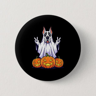 Great Dane Dog Ghost Pumpkin Boo Halloween Kinder  Button