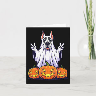 Great Dane Dog Ghost Pumpkin Boo Halloween Kinder Karte