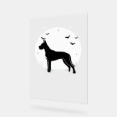 Great Dane Dog - Halloween Moon Silhouette Classic Acrylschild (Winkel)