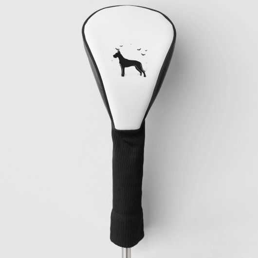 Great Dane Dog - Halloween Moon Silhouette Classic Golf Headcover (Vorderseite)