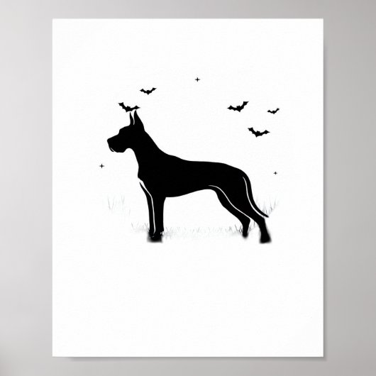 Great Dane Dog - Halloween Moon Silhouette Classic Poster (Vorne)