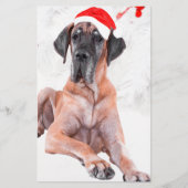 Great Dane Dog Hat frohe Weihnachten Briefpapier (Vorderseite)
