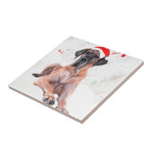 Great Dane Dog Hat frohe Weihnachten Fliese (Seite)