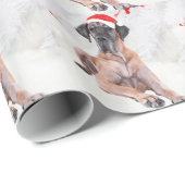 Great Dane Dog Hat frohe Weihnachten Geschenkpapier (Rolleneckpunkt)