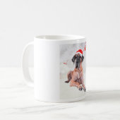 Great Dane Dog Hat frohe Weihnachten Kaffeetasse (Vorderseite Links)