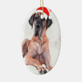 Great Dane Dog Hat frohe Weihnachten Keramik Ornament (Rechts)