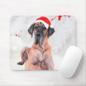 Great Dane Dog Hat frohe Weihnachten Mousepad (Mit Mouse)