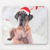 Great Dane Dog Hat frohe Weihnachten Mousepad (Vorne)