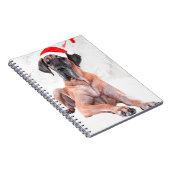 Great Dane Dog Hat frohe Weihnachten Notizblock (Rechte Seite)