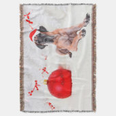 Great Dane Dog Hat Frohe Weihnachts Red Ornament Decke (Vorderseite Vertikal)