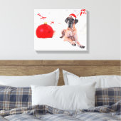Great Dane Dog Hat Frohe Weihnachts Red Ornament Leinwanddruck (Insitu (Schlafzimmer))