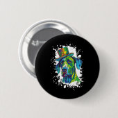 Great Dane Dog Head Irish Funny St Patricks Day Button (Vorne & Hinten)