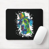Great Dane Dog Head Irish Funny St Patricks Day Mousepad (Mit Mouse)