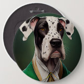 Great Dane Dog in St. Patrick's Day Dress Button (Vorne & Hinten)