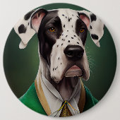 Great Dane Dog in St. Patrick's Day Dress Button (Vorderseite)