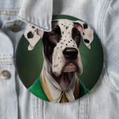 Great Dane Dog in St. Patrick's Day Dress Button (Beispiel)