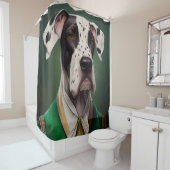 Great Dane Dog in St. Patrick's Day Dress Duschvorhang (Beispiel)