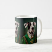 Great Dane Dog in St. Patrick's Day Dress Kaffeetasse (VorderseiteRechts)