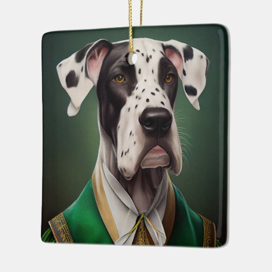 Great Dane Dog in St. Patrick's Day Dress Keramikornament (Links)