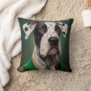 Great Dane Dog in St. Patrick's Day Dress Kissen