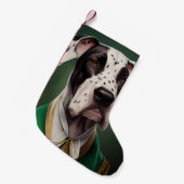 Great Dane Dog in St. Patrick's Day Dress Kleiner Weihnachtsstrumpf (Vorderansicht (hängend))